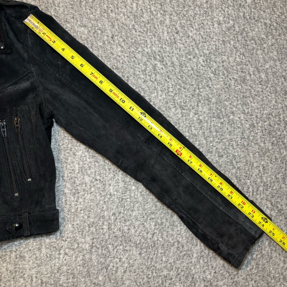 Blank NYC Women’s Suede Moto Jacket Asymmetrical Zip Soft Black Onyx Size L - Picture 12 of 14